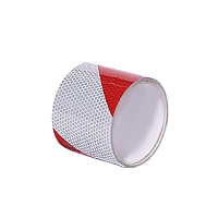 Vysoce reflexní výstražná páska, pravá, bílá/červená, 5 cm × 25 m